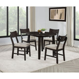 Jackie - 5 Piece Dining Set With Drop Leaf Table And Side Chairs - Dark Coffee