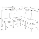 Upholstered Modular Sectional With Tall Legs, Medium Firm Seat