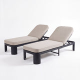 Outdoor Chaise Lounge With Cushion, 5 Position Adjustable Backrest