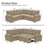 Convertible Sectional Sofa Bed & Pull Out Sleeper And Storage