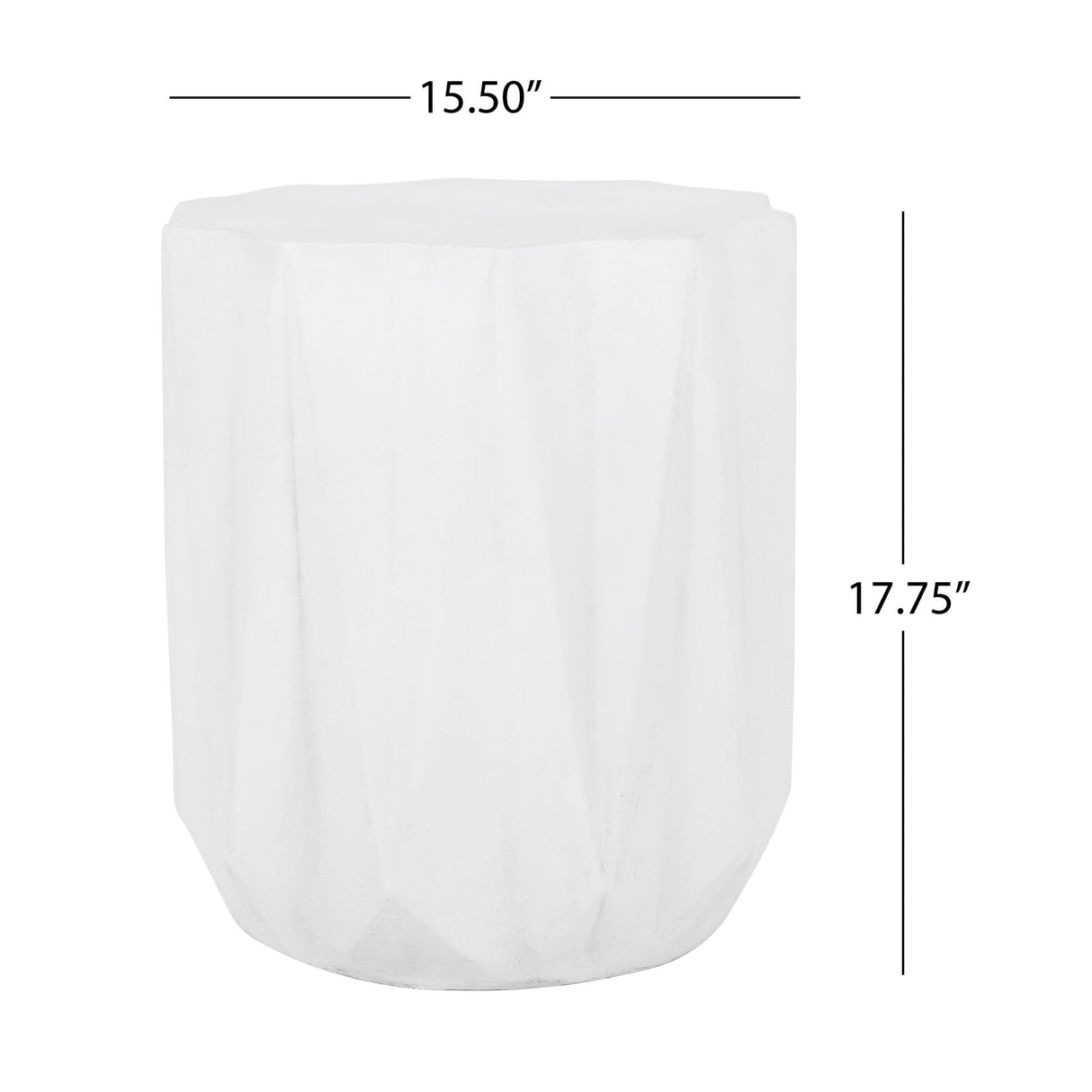 Outdoor Lightweight Concrete Side Table - Antique White