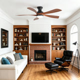 52" Ceiling Fan With 3 Color Dimmable LED Light, DC Reversible Motor, 6 Speed Settings