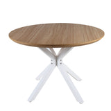Pedestal Table For Living Room - White / Light Oak
