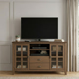 Artisan - Tall TV Media Stand - Rustic Natural Aged Brown