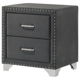 Upholstered 2 Drawer Nightstand With Accents