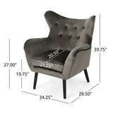 Alyssa - Mid Century Upholstered Arm Chair With Wingback Design