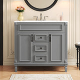 Bathroom Vanity With Top Sink, Basin On Cabinet With 2 Soft Closing Doors And 2 Drawers