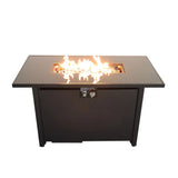 Rectangle Fire Pit, Fuel Versatility - Black