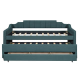 Upholstered Simple Design Daybed With Trundle And 3 Drawers