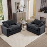 Modern Classic Fabric Single Chair Deep Seat Sofa With Pillow