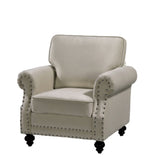 Upholstered Accent Armchair With Turned Legs For Living Room