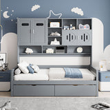 Daybed With All-In-One Cabinet And Shelf