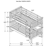 Madison - Twin Over Twin Bunk Bed With Slatted Design - White