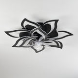 32" Flower Ceiling Fan With LED Dimmable Light, Low Profile Flush Mount Fan With Remote Control, 6 Speeds
