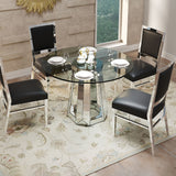 Round Dining Table For Kitchen - Silver