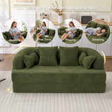 Foldable Sofa Bed, Boneless Couch Convertible Sleeper With 4 Pillows
