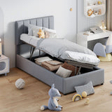 Upholstered Platform Bed With A Hydraulic Storage System