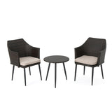 Kenneth - 3 Pieces Chat Set Outdoor Furniture - Brown Multi