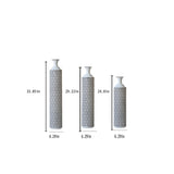 Modern Floor Vase Set Metal Vases With Geometric Pattern, 3 Piece Home Decor Set - White / Black