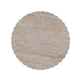 Elegant Outdoor / Indoor Lightweight Concrete Side Table With Travertine - Beige