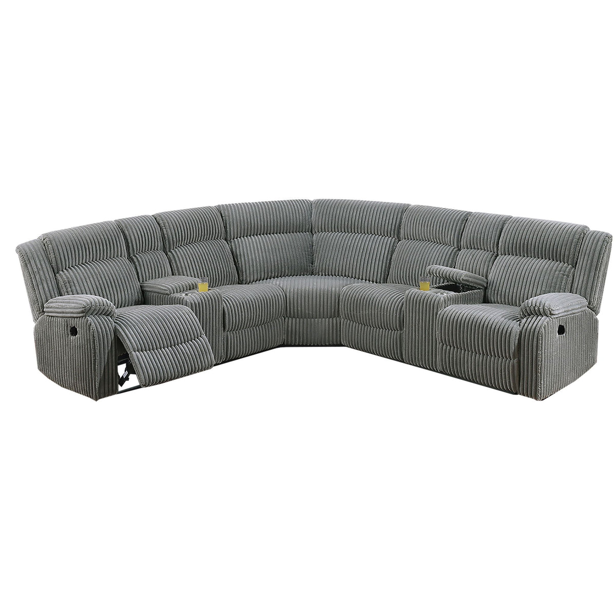 Power Motion Sectional LAF / RAF Loveseat With Console Cup Holders