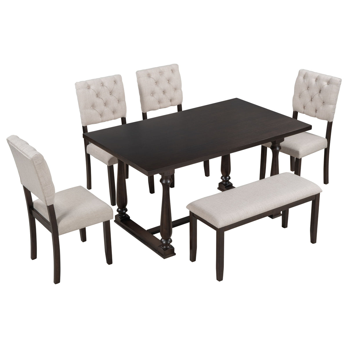 6 Piece Dining Set Retro Style