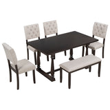 6 Piece Dining Set Retro Style