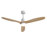 60" DC Motor Ceiling Fan With Light, 3 Blades, 18W LED 3 Color Dimmable With Memory, 6 Speed Lcd Remote Control, Reversible Motor, Timer Setting (1 / 4 / 8 H) - White