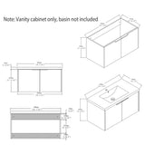 Floating Bathroom Vanity Cabinet & Soft Close Double Doors, Spacious Interior Storage, Wall Mounted, Cabinet Only