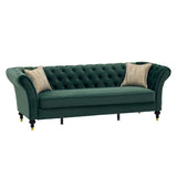 Chesterfield Sofa, 3 Seat Couch With Deep Button Tufted Back, Rolled Arms