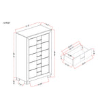 Chest With 5 Drawers - Brown Black