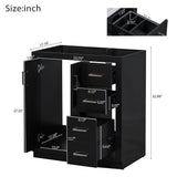 Bathroom Vanity With Sink, Storage Cabinet, Freestanding Set With 3 Drawers & Soft Closing Doors