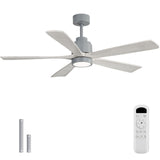 52" Ceiling Fan With Dimmable LED Light And 6 Speed Remote Control - Cement Gray