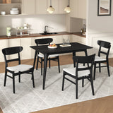 5 Piece Dining Set, 1 Table And 4 Upholstered Chairs