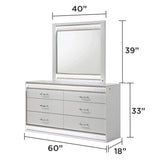 Glam - 6 Drawer Dresser With LED Lighting (Includes Dresser Only) - White