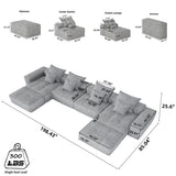 Modern Oversized, Modular Sectional Sofa With Pillows