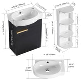 Wall Mounted Bathroom Vanity With Sink And Storage Rack, Soft Close Doors