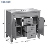 Bathroom Vanity With Top Sink, Basin On Cabinet With 2 Soft Closing Doors And 2 Drawers