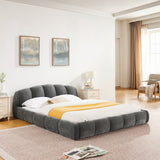 Upholstered Platform Bed Frame, Low Profile Floor Bed, No Box Spring Required