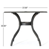 Enchantia - Outdoor Square Dining Table With Weave Tabletop And Flared Legs - Copper
