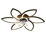 30" Flower 6 Speed Ceiling Fan With Remote Controlled LED Lights, Low Profile Flush Mount Fan