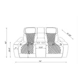 Julian - Power Console Reclining Loveseat, LED & Speaker - Silver
