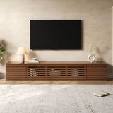 TV Stand, Entertainment Center With Cable Management And Soft Closing Hinges - Walnut