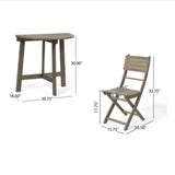 Outdoor 3 Piece Half Round Folding Bistro Set