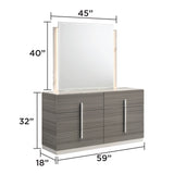 Altima - 4 Piece King Bedroom Set With LED Headboard - Gray
