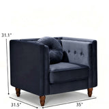 Chesterfield Accent Tufted Square Arm Side Chair
