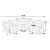 Manual Motion Reclining Sectional LAF / RAF Loveseat With Consoles Cup Holders Upholstered Living Room - Black