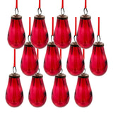 Luster Tear Drop Ornament, Glass Decorative Hanging Christmas Tree Ornaments For Holiday Party Decorations (Set of 12)
