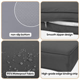 Cushion Covers For 7 Piece Wicker Sectional Sofa, 14 Pack Seat And Back Slipcovers With Zipper