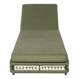 Outdoor Chaise Lounge With Wheels, 5 Position Adjustable Backrest